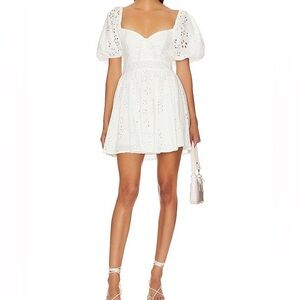 Elegant White Eyelet Dress
